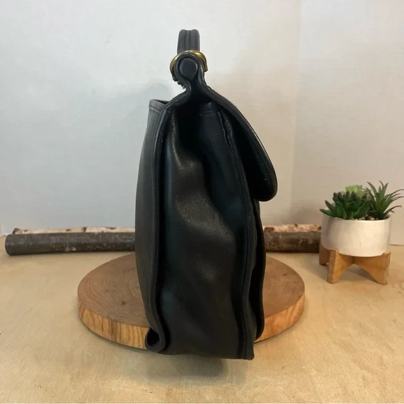 Vintage Coach Court Top Handle Bag 5285 Black USA Turnlock Full Grain Leather - Picture 9 of 16